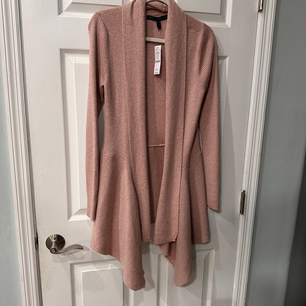 White House Black Market Pink Cardigan Sweater